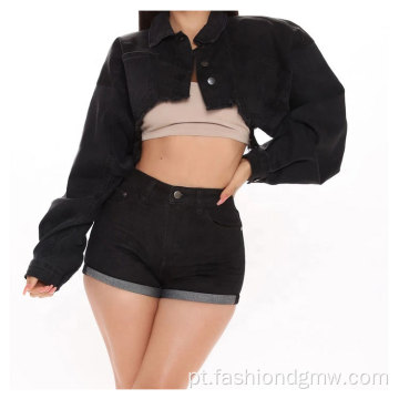 Casca de colheita vintage Top Short Women Summer Jacket